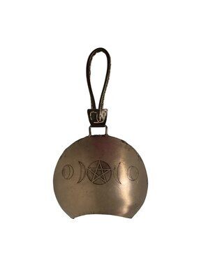 Large Rustic Witchy Metal Three Moon Bell